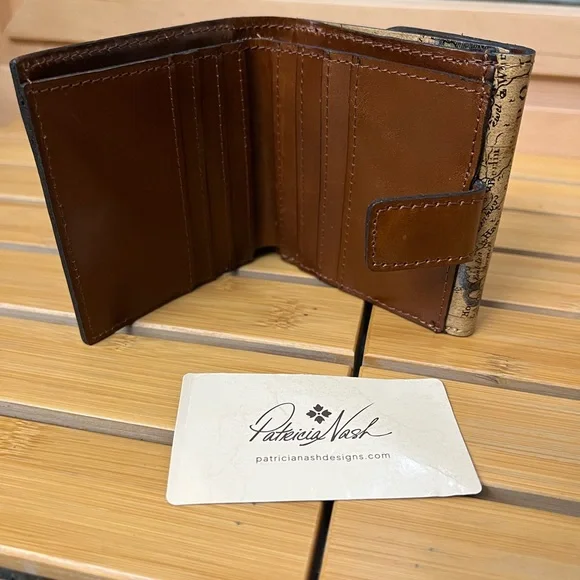 Patricia Nash RFID map print Leather Wallet - Picture 6 of 9